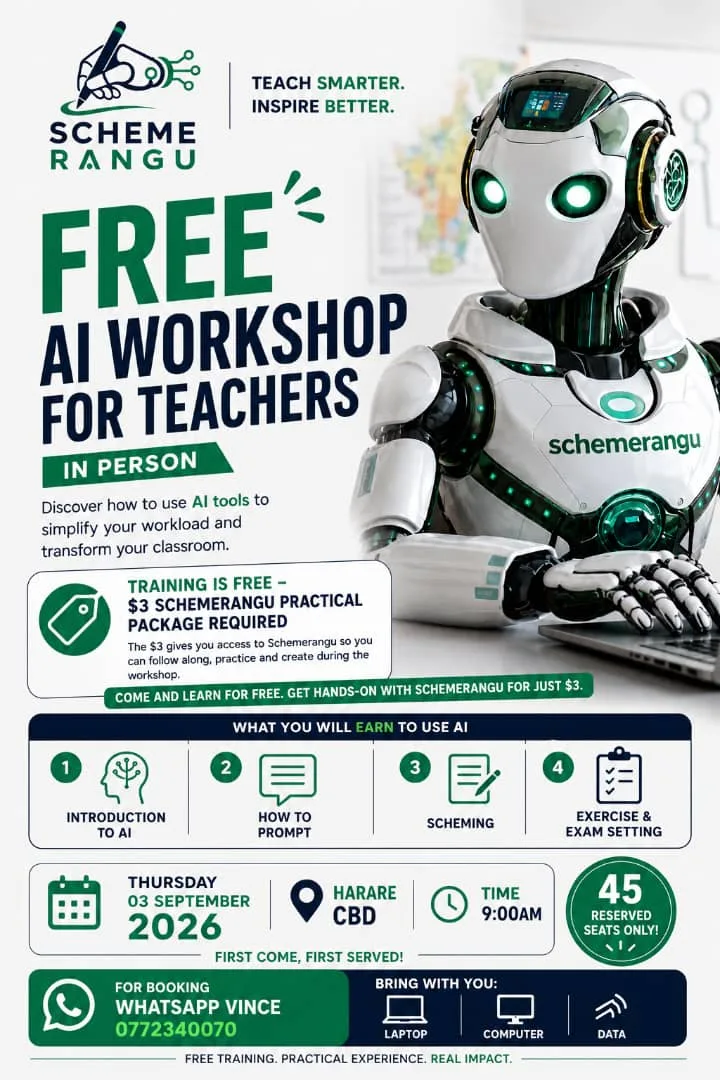 Free AI workshop for teachers in Harare, Zimbabwe